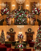 Red, Whtie and Greenery Premium Flower Wall Backdrop - 295