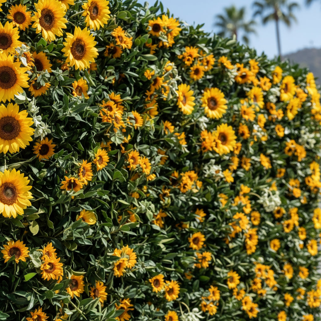 Premium Yellow & Greenery Sunflower Flower Wall - 514