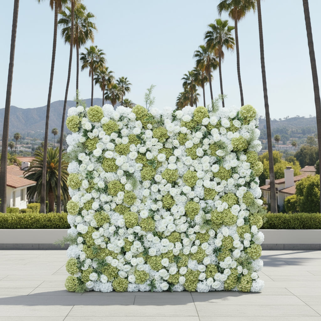 White Rose Green Hydregenda Premium Flower Wall - 288