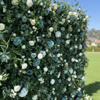 Into The Meadow Greenery Blue Rose Flower Wall - 055