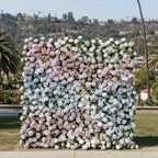 Pink, White and Blue Premium Wild Rose Flower Wall - 191
