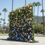 Pink & Purple Rose Premium Greenery Flower Wall - 103