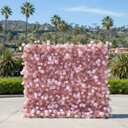 Baby's Breath Pink Rose Flower Wall - 062