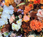 Dripping Florals Orange, Brown and Yellow Premum Flower Wall - 291