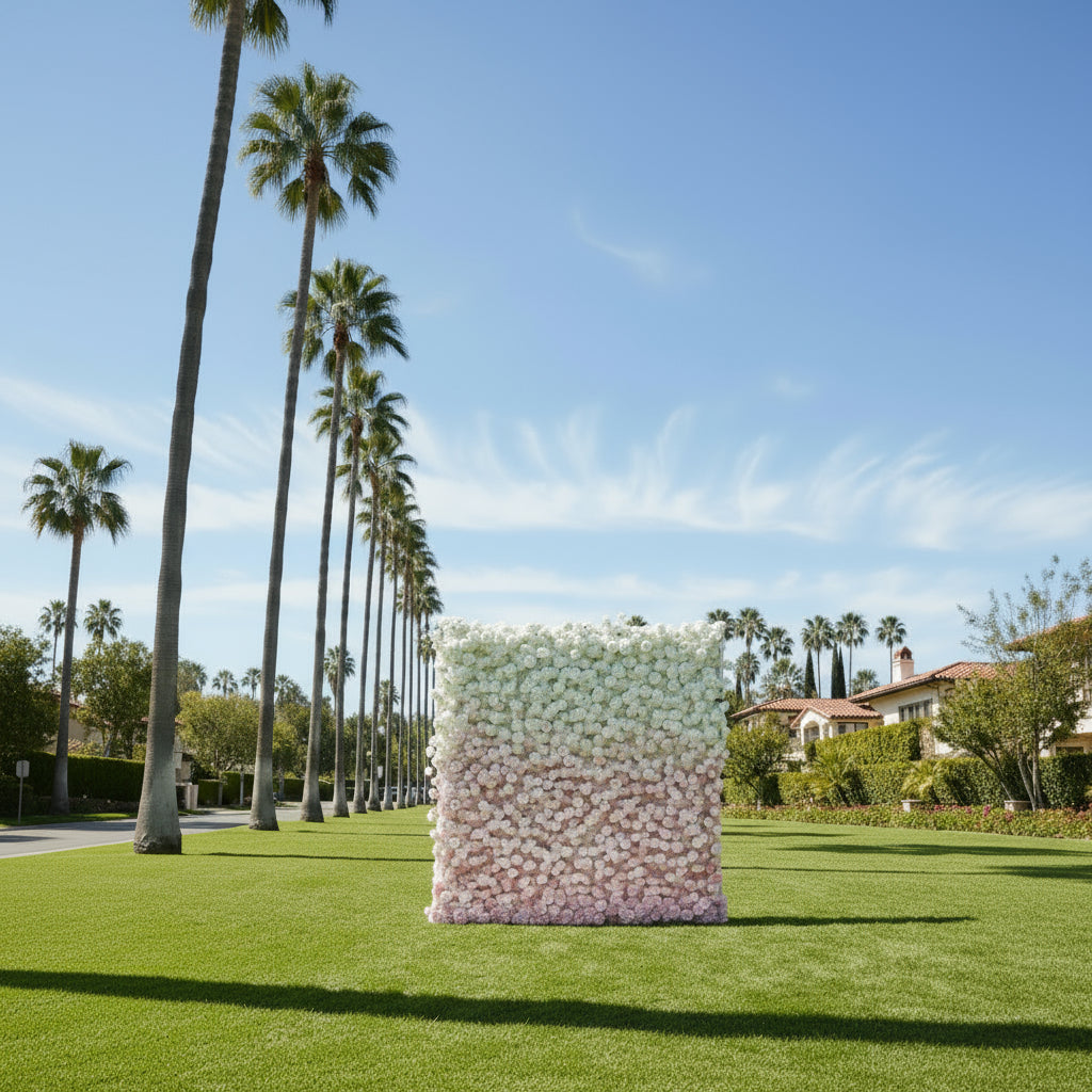 Pink and Ivory Ombre Premium Flower Wall - 224