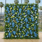 Dripping Blue Greenery Premium Flower Wall Backdrop - 294