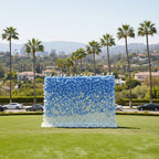 Baby Blue & White Premium Ombre Flower Wall - 114