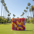 Orange, Purple, Pink and Yellow Premium Flower Wall - 032