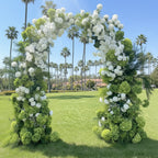 Green and White 2 Piece Premium Flower Horn Arch Set - 4601