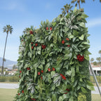 Dark Red Tropical Greenery Premium Wall - 523