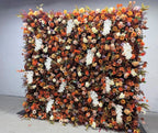 Dripping Florals Orange, Brown and Yellow Premum Flower Wall - 291