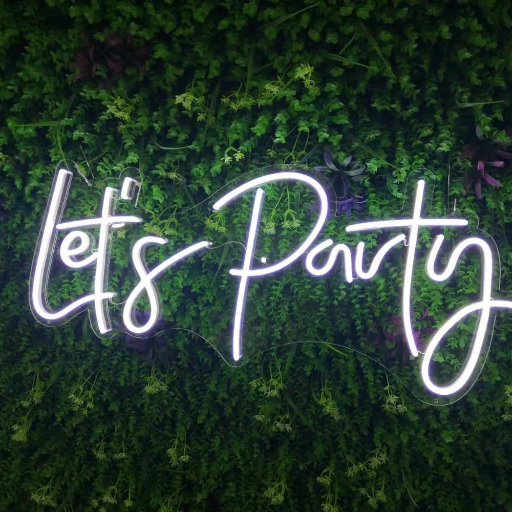 "LETS PARTY" NEON SIGN