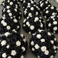 Black and White Wild Rose Premium Artificial Flower Ball Centerpiece - 1083