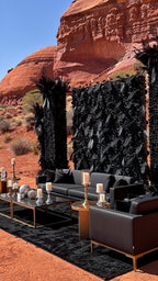 Black Wild Rose Feather Wall - 026