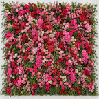 Pink, Red and Greenery Fuscisa Premium Artificial Flower Wall and Backdrops - 339
