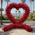 Red Premium Deluxe Rose Heart Flower Arch #4918