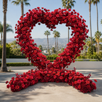 Red Premium Deluxe Rose Heart Flower Arch #4918