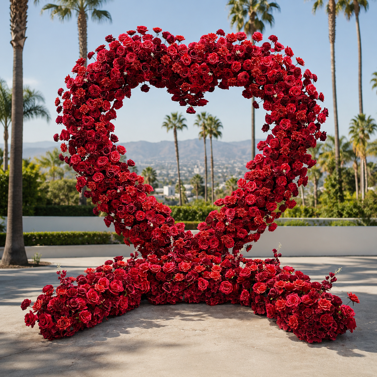 Red Premium Deluxe Rose Heart Flower Arch #4918