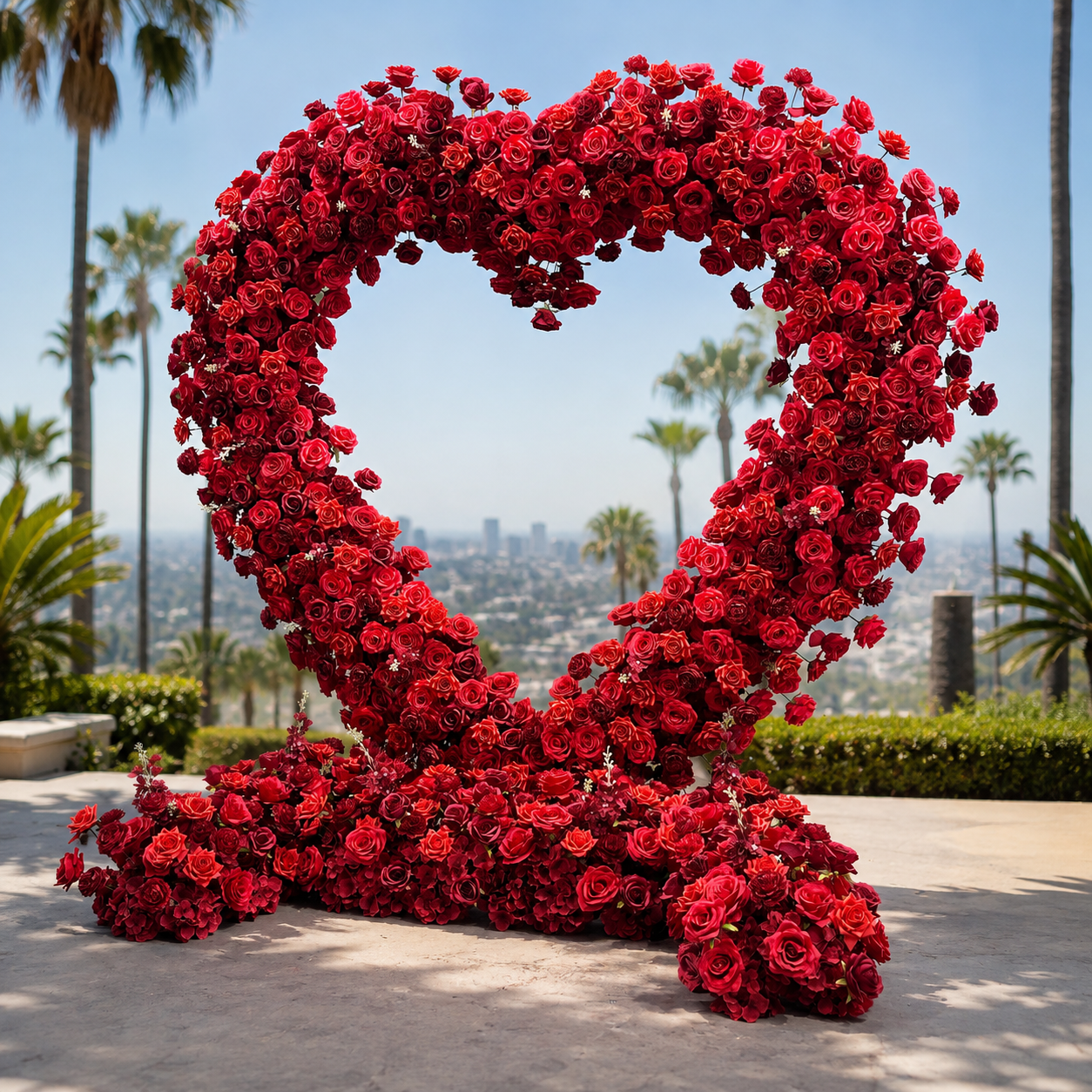 Red Premium Deluxe Rose Heart Flower Arch #4918
