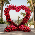 Red & Pink Premium Deluxe Artificial Rose Heart Flower Arch #4967