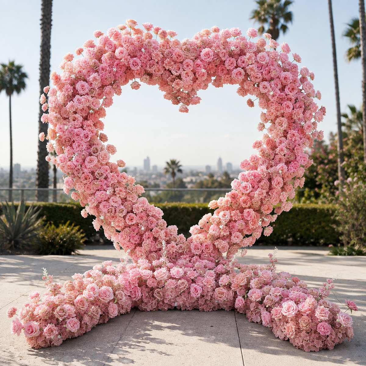 Light Pink Premium Deluxe Rose Heart Flower Arch #4920
