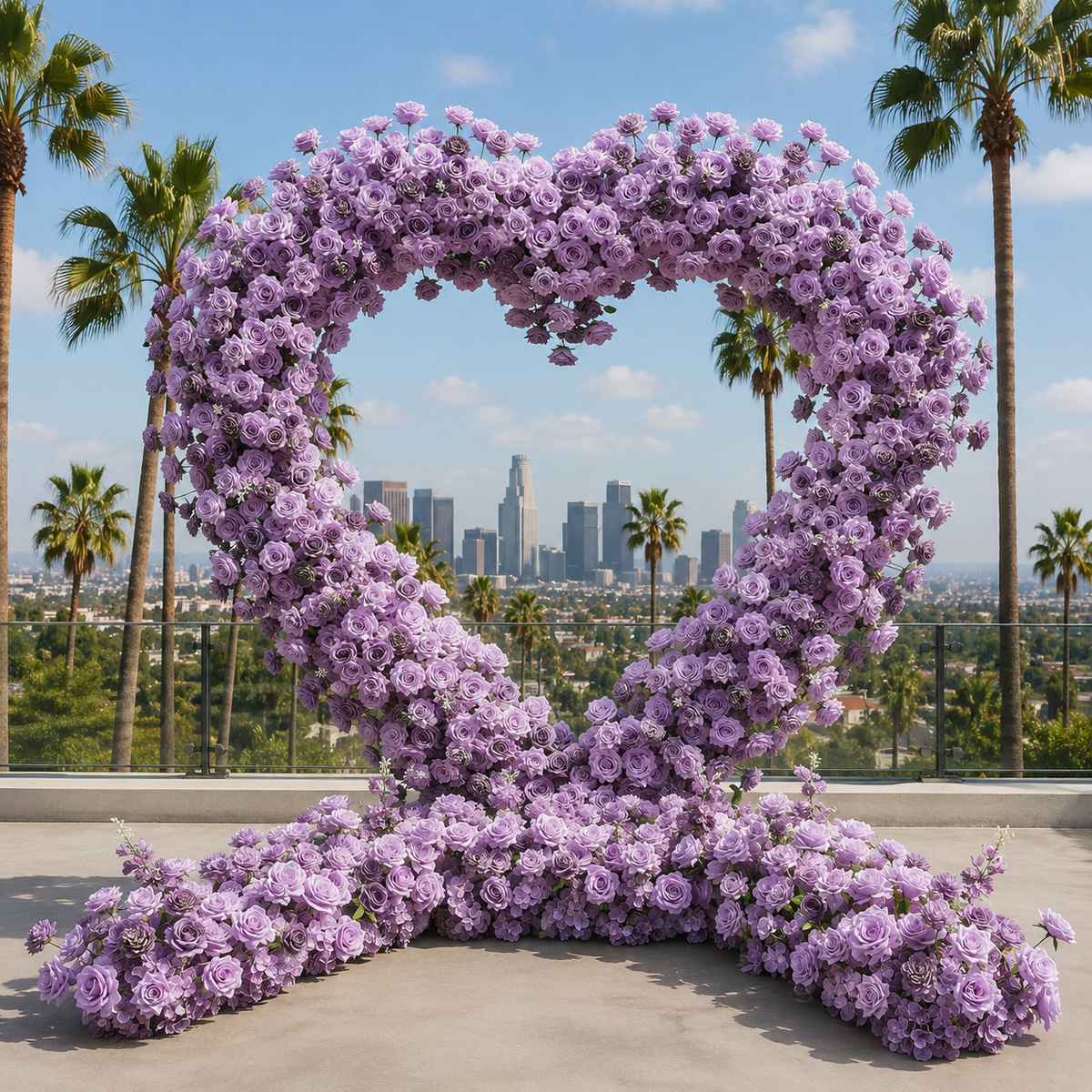 Light Purple Premium Deluxe Rose Heart Flower Arch #4924