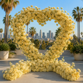 Yellow Premium Deluxe Rose Heart Flower Arch #4925