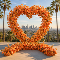 Orange Premium Deluxe Rose Heart Flower Arch #4926
