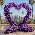Dark and Light Purple Premium Deluxe Artificial Rose Heart Flower Arch #4966