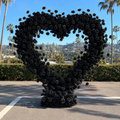 Black Classic Wild Rose Flower Heart Arch #4930