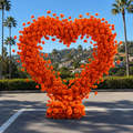 Orange Classic Wild Rose Flower Heart Arch #4942