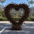 Brown Classic Wild Rose Flower Heart Arch #4945
