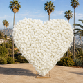White Premium Wild Rose Heart Flower Arch #4902