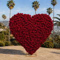 Dark Red Premium Wild Rose Heart Flower Arch #4904