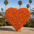 Orange Premium Wild Rose Heart Flower Arch #4910