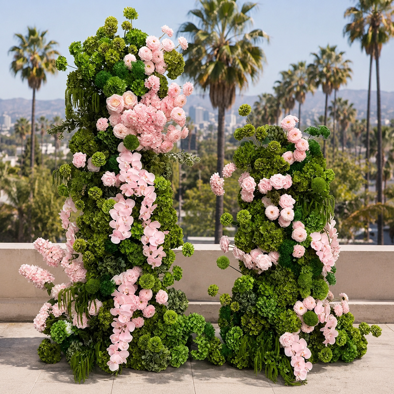 Greenery & Pink Deluxe 2 Piece Arch Set - 4612