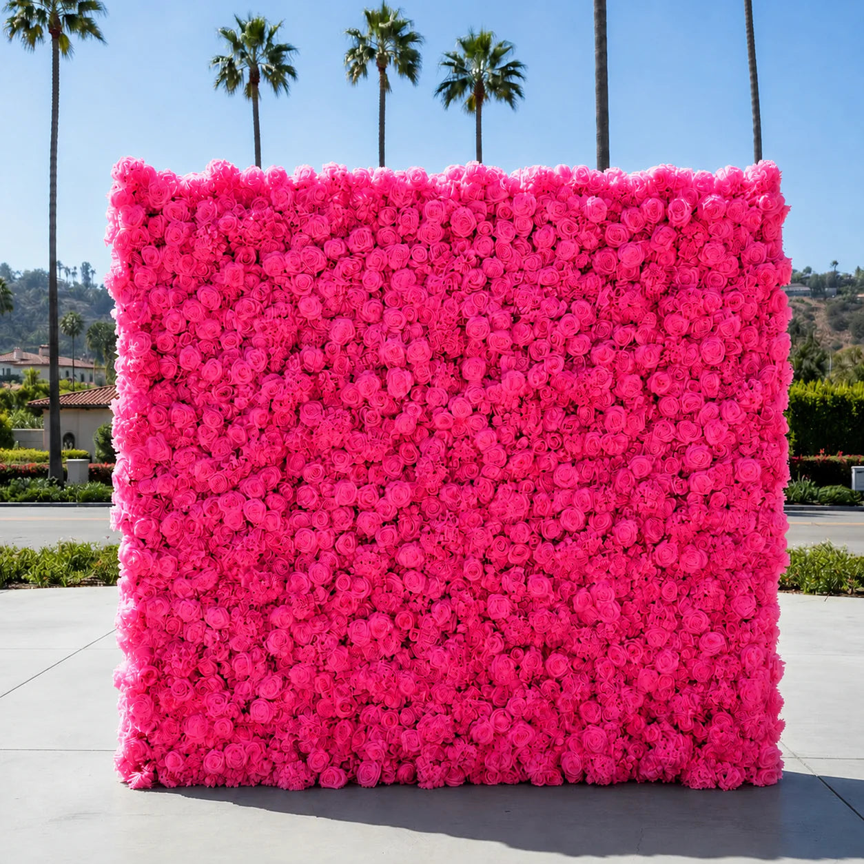 Classic Hot Pink Rose Flower Wall Backdrop - 240