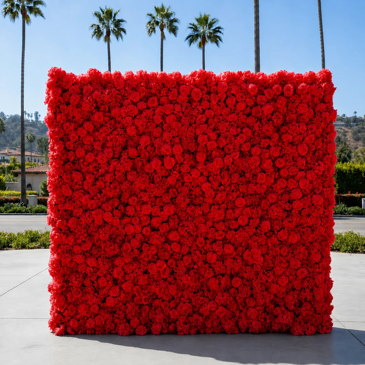 Classic Red Rose Hydrangea Flower Wall & Backdrops | 002