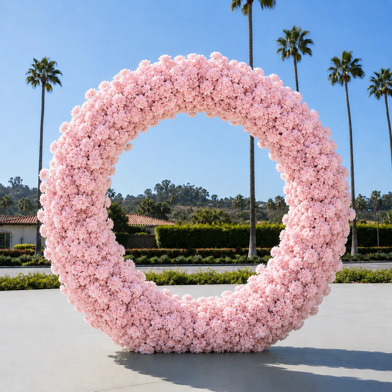 Classic Pink Rose Hydrangea Flower Wall & Backdrop | 004