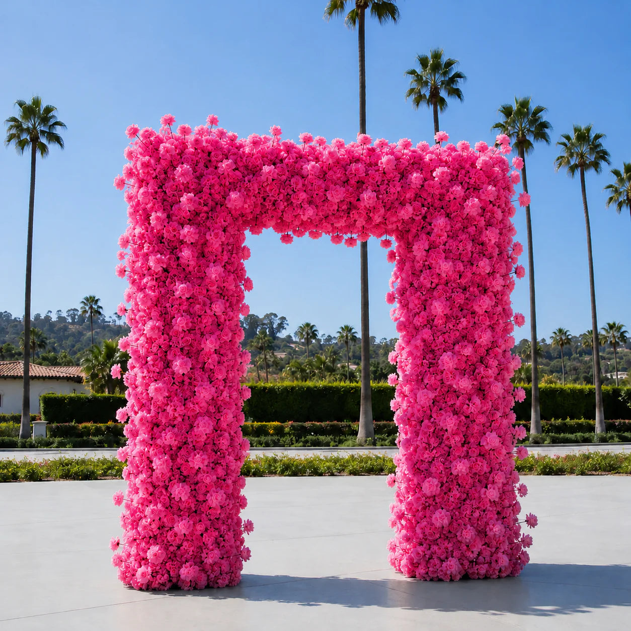 Classic Hot Pink Rose Flower Wall Backdrop - 240