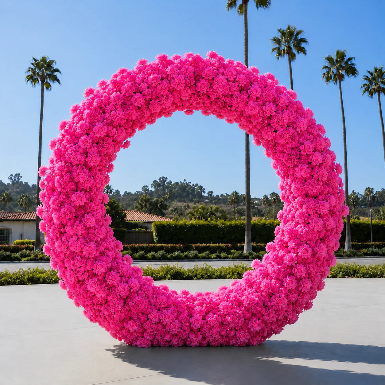 Classic Hot Pink Rose Flower Wall Backdrop - 240