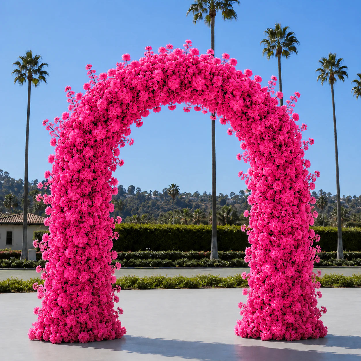 Classic Hot Pink Rose Flower Wall Backdrop - 240