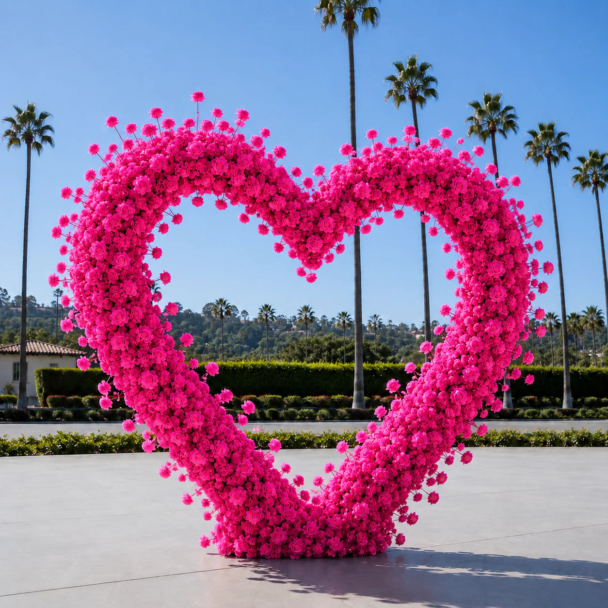 Classic Hot Pink Rose Flower Wall Backdrop - 240
