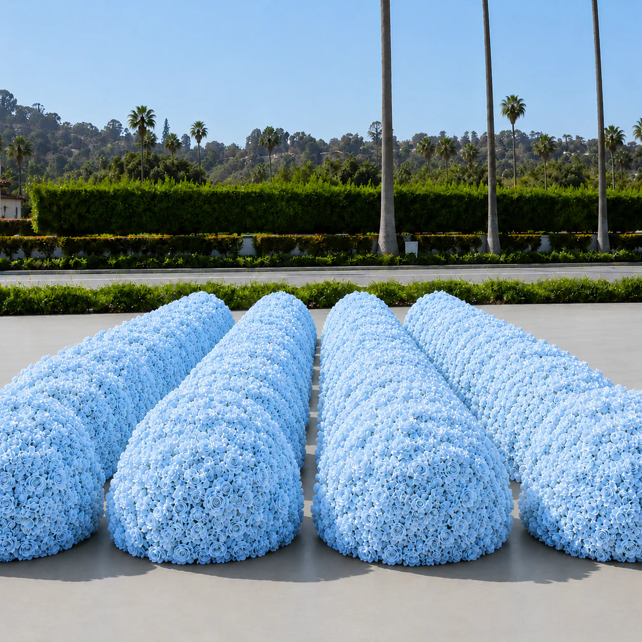 Classic Light Blue Rose Hydrangea Flower Wall & Backdrops | 241