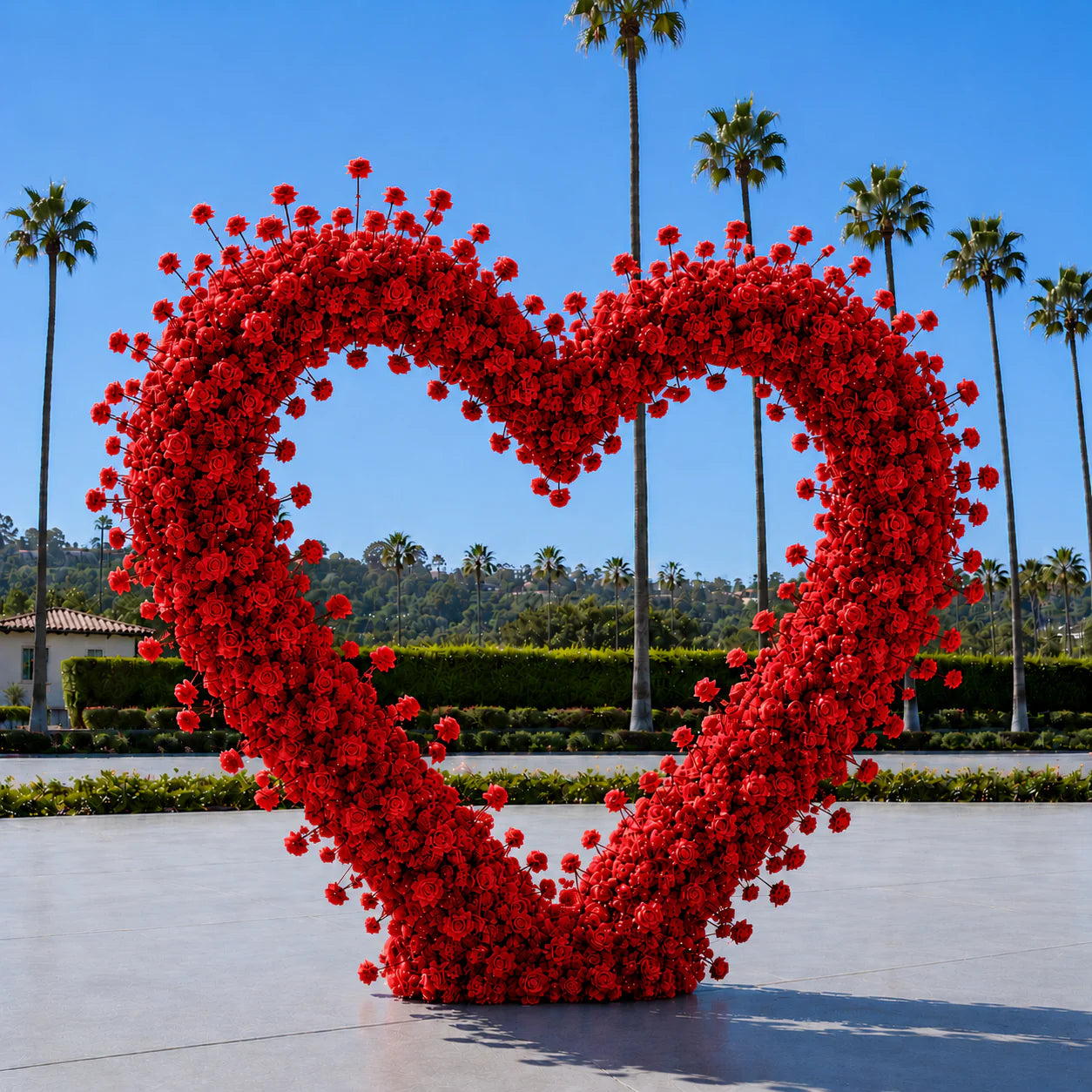 Classic Red Rose Hydrangea Flower Wall & Backdrops | 002