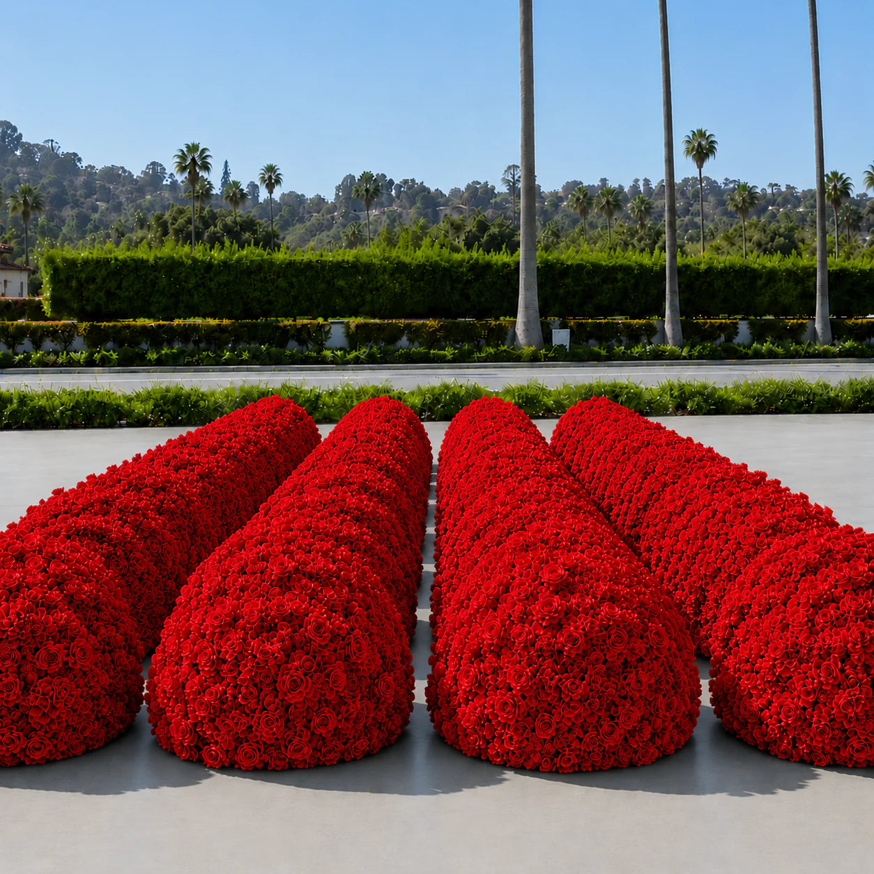 Classic Red Rose Hydrangea Flower Wall & Backdrops | 002
