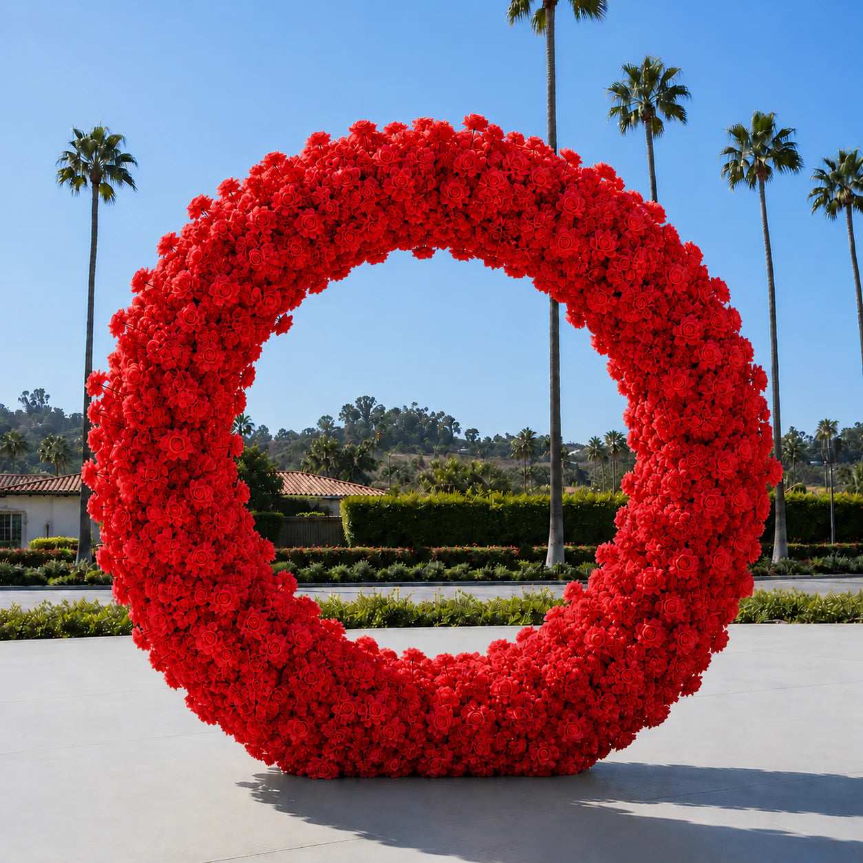 Classic Red Rose Hydrangea Flower Wall & Backdrops | 002