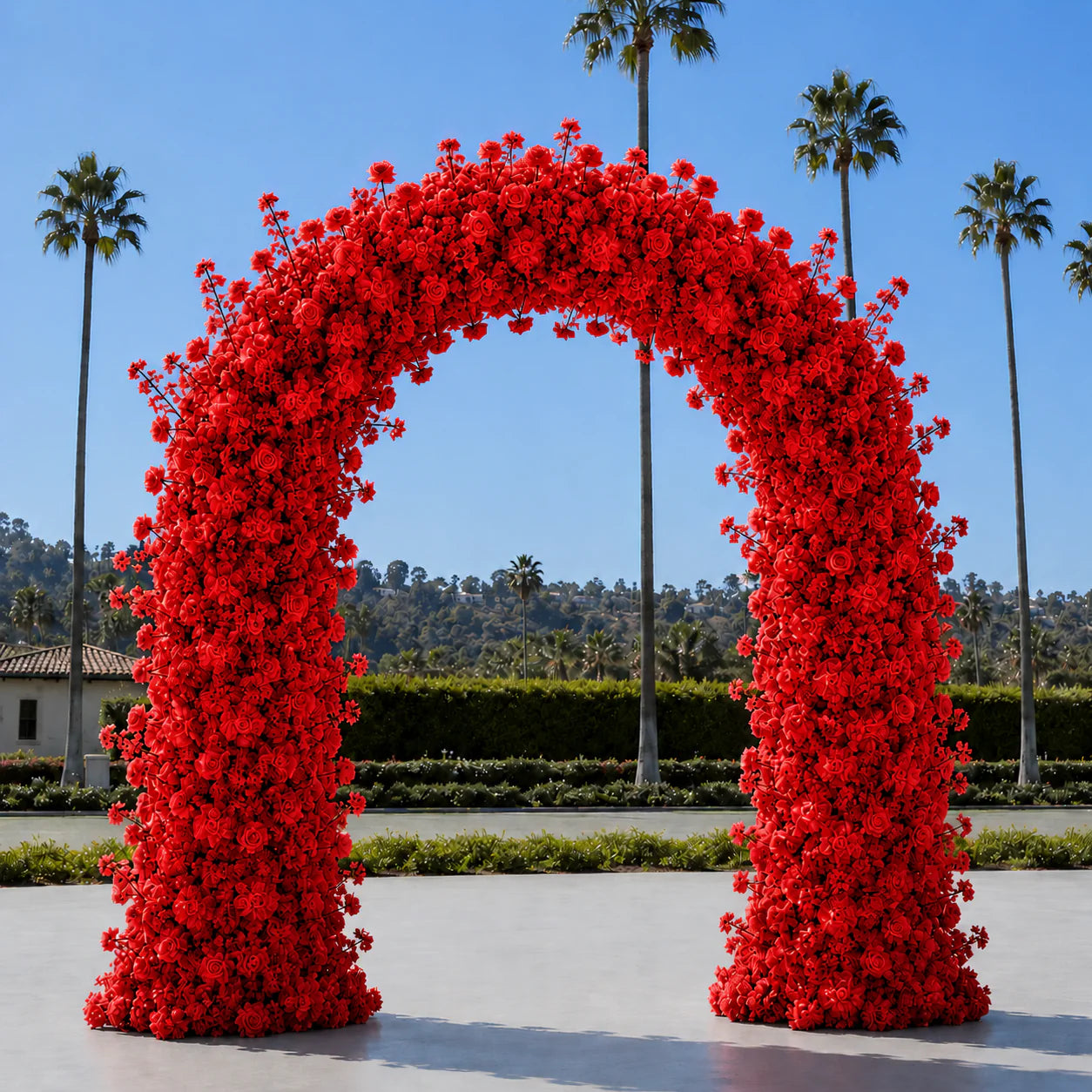 Classic Red Rose Hydrangea Flower Wall & Backdrops | 002