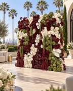 Red, Green and White Premiun Luxury Artificial Flower Wall & Backdrops - 345