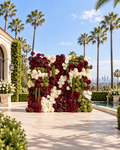 Red, Green and White Premiun Luxury Artificial Flower Wall & Backdrops - 345